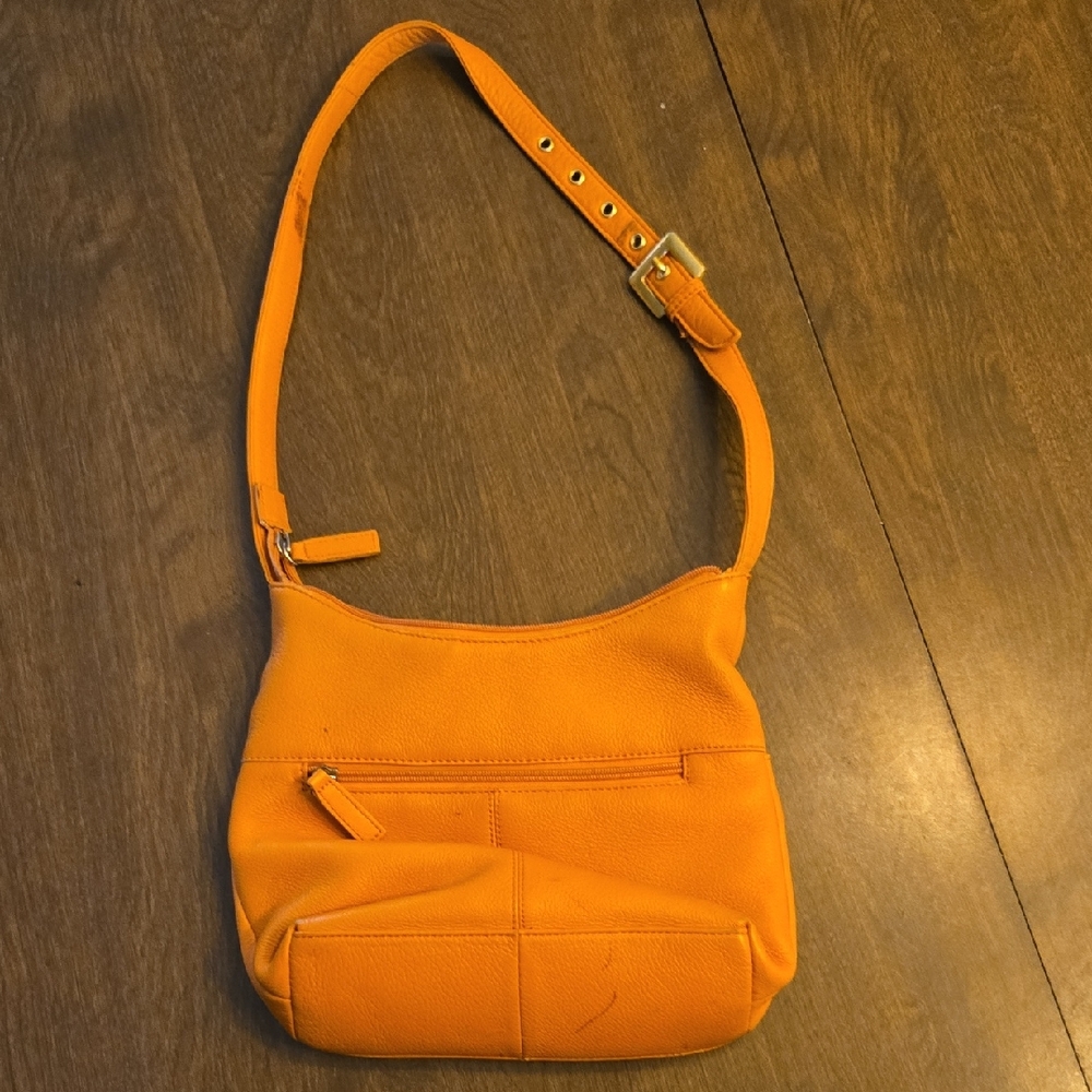 Stone Mountain Orange Leather Shoulder Bag